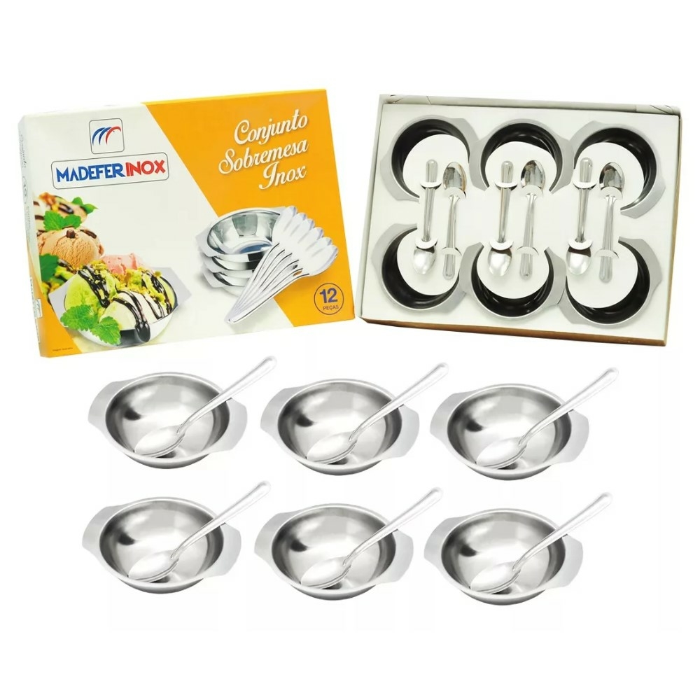 Kit 12 Colheres Café Chá Sopa Utensílio Aço Inox Servir Simples