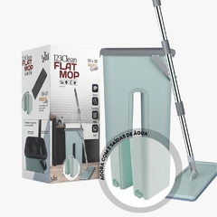 Flat Mop Vertical Rodo Esfregão Mágico Prático Multiuso Lava e Seca Limpeza Fácil Com Refil e Balde 5 Litros 123 Clean - comprar online