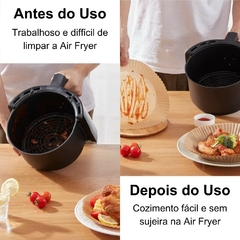 Kit 50 Formas Descartáveis Para Air Fryer 16cm Forma Redonda de Papel Descartável Antiaderente Forro Protetor Para Fritadeira Forma Top Che