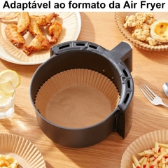 Imagem do Kit 50 Formas Descartáveis Para Air Fryer 16cm Forma Redonda de Papel Descartável Antiaderente Forro Protetor Para Fritadeira Forma Top Che