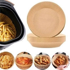 Kit 50 Formas Descartáveis Para Air Fryer 16cm Forma Redonda de Papel Descartável Antiaderente Forro Protetor Para Fritadeira Forma Top Che - comprar online