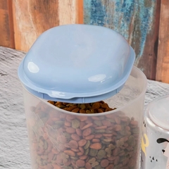 Comedouro e Bebedouro Automático Duplo Para Pets Pote De Alimentação Para Cães e Gatos de Porte Médio Pote de Ração Comedouro Com Bebedouro e Garrafa de 1 Litro Para Cachorro Macho Cor Azul Plasútil - loja online