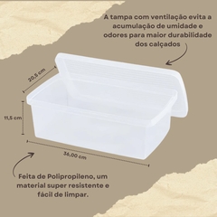 Kit 6 Caixas Organizadora Para Calçados Caixa Plástica Com Tampa Ventilada Conjunto Organizador Para Calçados E Sapatos My Closet Ordene - loja online