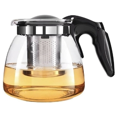 Chaleira de Vidro Com Infusor de Aço Inoxidável Para Chá Bule de Vidro Infusor de Chá e Café Com Bico e Alça Capacidade de 950ml Top Chef - comprar online