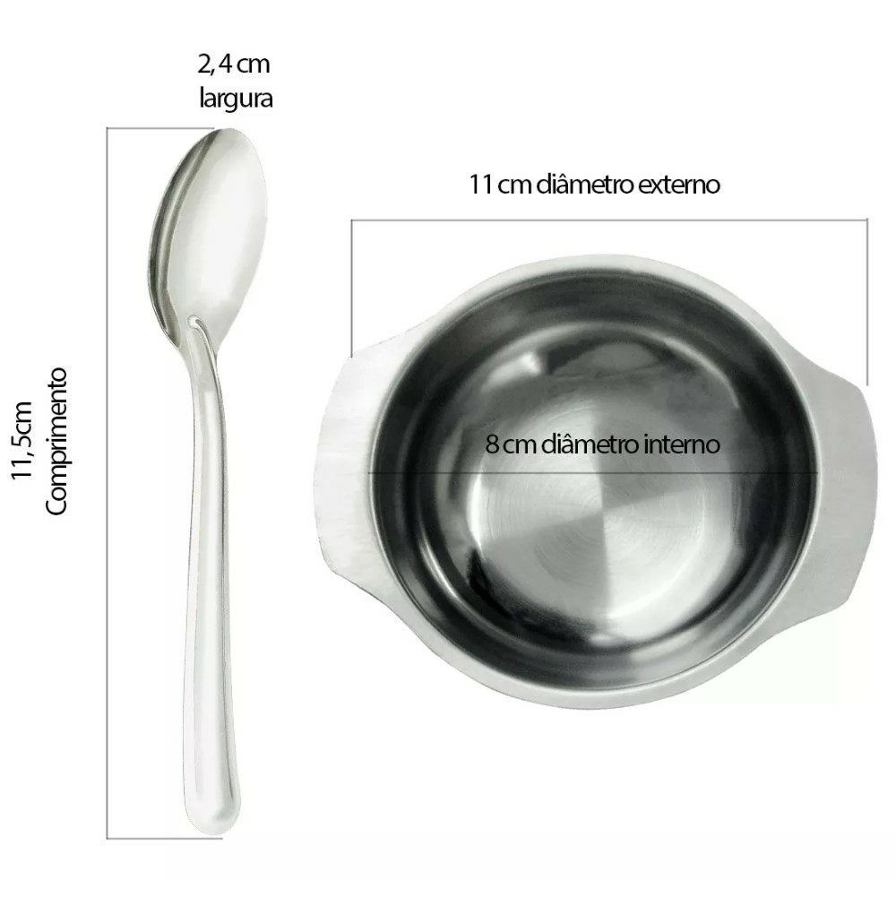 Kit 12 Colheres Café Chá Sopa Utensílio Aço Inox Servir Simples