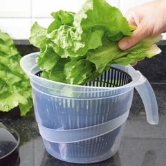 Centrífuga Secadora De Salada Manual Tamanho Grande 4 Litros Secadora de Verduras Centríguda Para Saladas e FolhasPrática E Fácil de Usar Plasútil