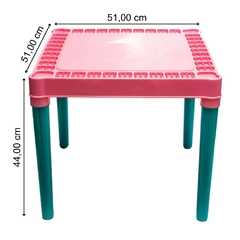 Jogo de Mesa e Cadeiras Infantil Educativa Conjunto Com 1 Mesa e 2 Cadeiras Rosa Para Crianças Mesinha Didática Menina Com Alfabeto e Números Tritec - comprar online