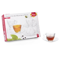 Jogo de Xícaras Para Chá 200ml 12 Peças Com Pires Pine Kit de Canecas de Café de Vidro Elite Conjunto de Xícaras Sendo 6 Xícaras e 6 Pires Wincy Casa na internet