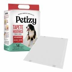 Tapete Higiênico Para Cães Kit de Tapetes Descartável Para Pets Cachorro e Gato Pacote Com 14 Unidades De Tapete Higiênico Grande 60 x 60 cm Petizy