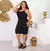 VESTIDO PLUS SIZE CANELADO ALCINHA PRETO