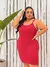 VESTIDO PLUS SIZE CANELADO ALCINHA VERMELHO