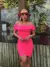 VESTIDO CANELADO CIGANINHA PINK NEON