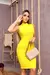 VESTIDO MIDI COM GOLA AMARELO