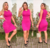 VESTIDO CANELADO MIDI REGATA FUCSIA