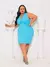 VESTIDO PLUS SIZE CANELADO NOZINHO AZUL BEBÊ