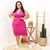 VESTIDO PLUS SIZE CANELADO NOZINHO FUCSIA