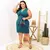 VESTIDO PLUS SIZE CANELADO NOZINHO VERDE JADE