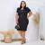 VESTIDO PLUS SIZE CANELADO PRINCESA PRETO