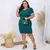 VESTIDO PLUS SIZE CANELADO PRINCESA VERDE JADE