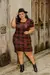 VESTIDO PLUS SIZE CANELADO PRINCESA XADREZ