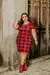 VESTIDO PLUS SIZE CANELADO PRINCESA XADREZ - loja online