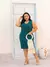 VESTIDO PLUS SIZE CANELADO REGATA VERDE JADE