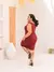 VESTIDO PLUS SIZE CANELADO REGATA MARSALA - comprar online