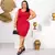 VESTIDO PLUS SIZE CANELADO REGATA VERMELHO