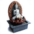 Fonte Buda Tibetano Prata Sentado com Bola de Vidro JA220424