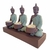 Porta Velas Trio Monges Hindu Azul - comprar online