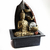 Fonte Cascata Buda Tibetano Dourado Sentado com Bola de Vidro