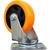 Rueda giratoria naranja pvc 100x32 mm sin freno doble rodamiento - tienda online