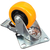 Rueda giratoria naranja pvc 75x32 mm doble freno rodamiento en internet