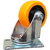 Rueda giratoria naranja pvc 75x32 mm sin freno doble rodamiento - vabenne