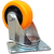 Rueda giratoria naranja pvc 75x32 mm sin freno doble rodamiento - tienda online