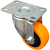 Imagen de Rueda giratoria naranja pvc 75x32 mm sin freno doble rodamiento