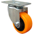 Rueda giratoria naranja pvc 75x32 mm sin freno doble rodamiento