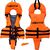 Chaleco deportivo color naranja talle hasta 25 kg niño silbato kayak aprobación daf