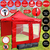 Gazebo 3x3 Puerta Plegable Impermeable Bolso Estacas Sogas Rojo - vabenne