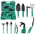 Kit Set Jardineria Jardin 10 Piezas Valija Plastica Acero Inoxidable con packging - comprar online