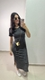 Vestido listrado com manga