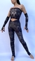 Exotic Leggings and Top Set Black & Silver - Alma Store