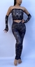 Exotic Leggings and Top Set Black & Silver