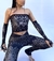 Exotic Leggings and Top Set Black & Silver - tienda online