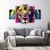 Quadro Mosaico Leão Colorido Grande 5 Partes Decorativo - comprar online