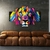 Quadro Mosaico Leão Colorido Grande 5 Partes Decorativo na internet