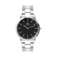 Relógio Masculino Pulseira Prata Belmont Black Silver 40mm