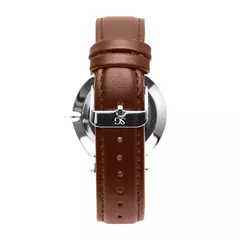 Imagem do Relógio Masculino Marrom Pulseira de Couro Bronx Silver 40mm