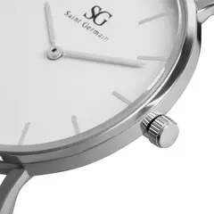 Relógio Minimalista Pulseira Prata Harlem Silver 40mm na internet