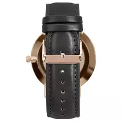 Imagem do Relógio Minimalista Preto Pulseira De Couro Murray Black Rosé Gold 40mm